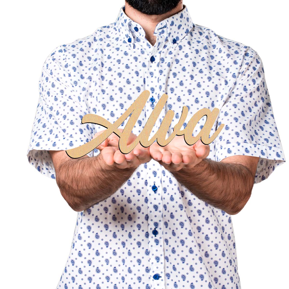Wooden Letter Sign - 1pc Cartoon Alva example Customized Letter