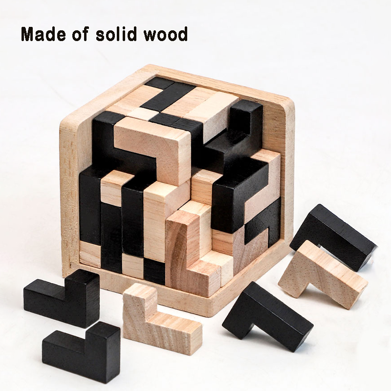 Wooden Letter Sign - 3D Cube Puzzle Luban Interlocking CreativeEducational