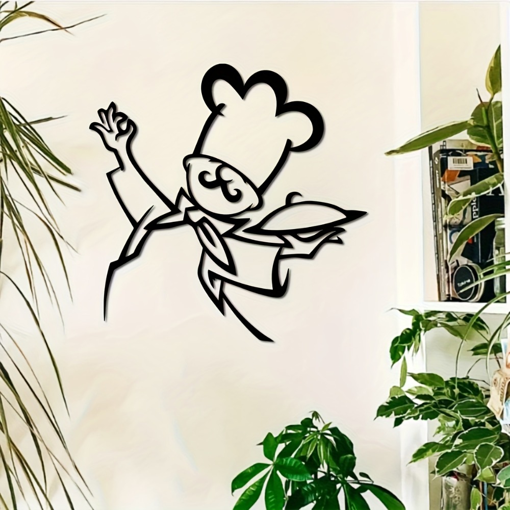 Home Decor Logo Design - 1 Chef Metal Wall Art-Black Kitchen