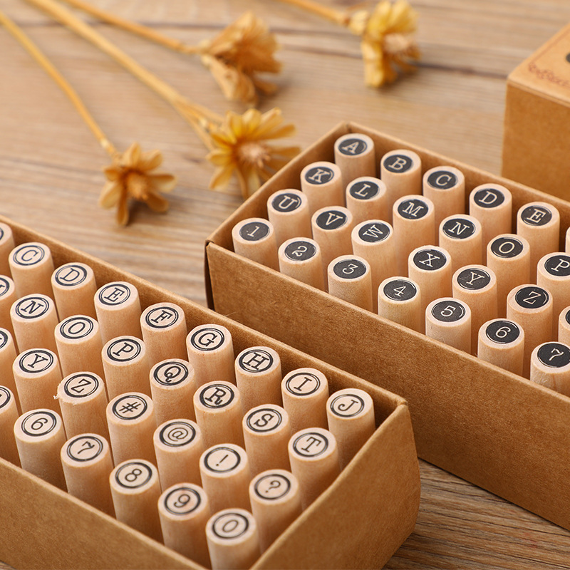 Wooden Letter Sign - Creative Wooden Letter Cylinder Seal Diy