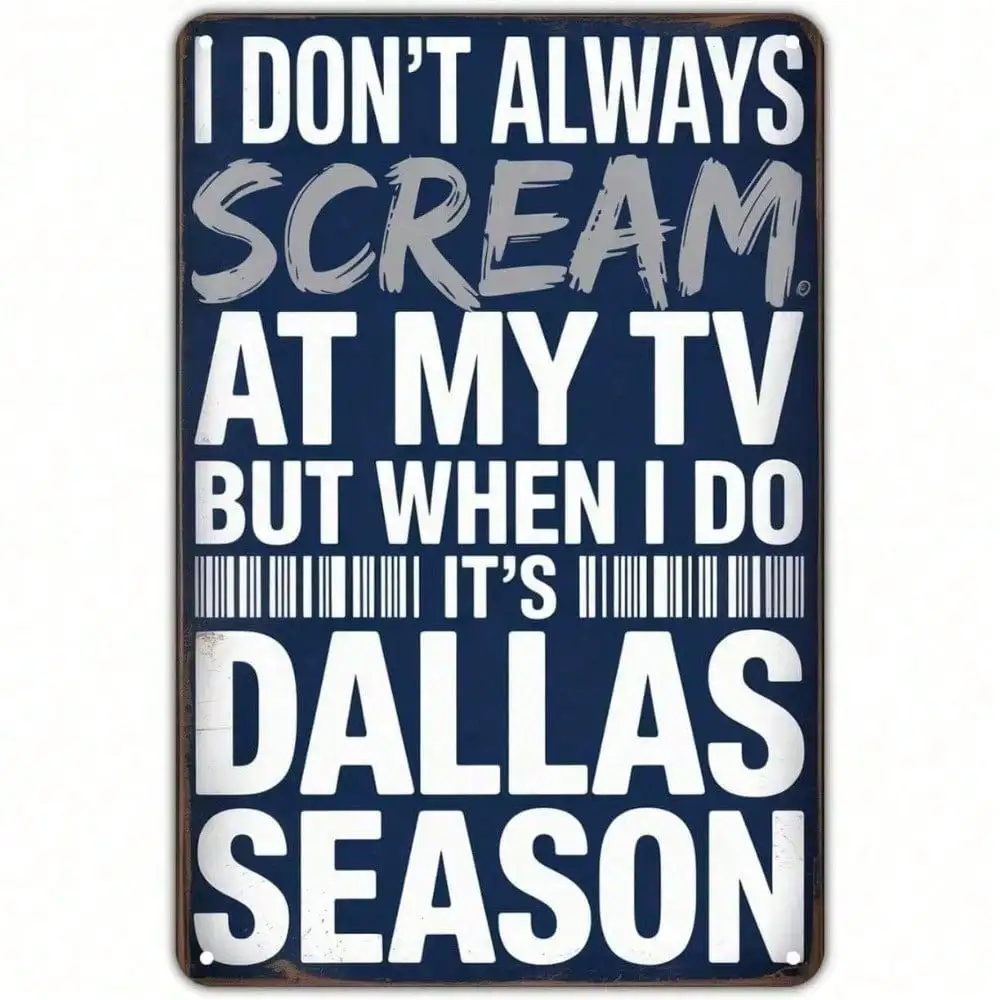 Home Decor Dallas - Dallas Cowboys Metal Tin Sign, Vintage