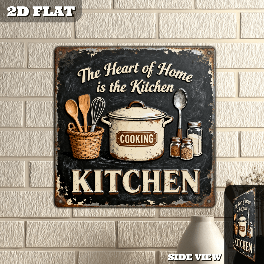 Home Decor Kolkata - Vintage Metal Kitchen Wall Decor Sign