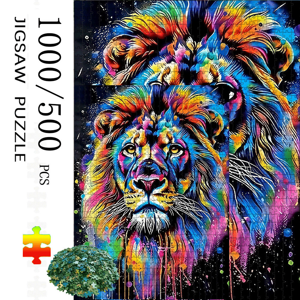 Home Decor Kit - 1000/500pcs Lion Puzzle for Adults &