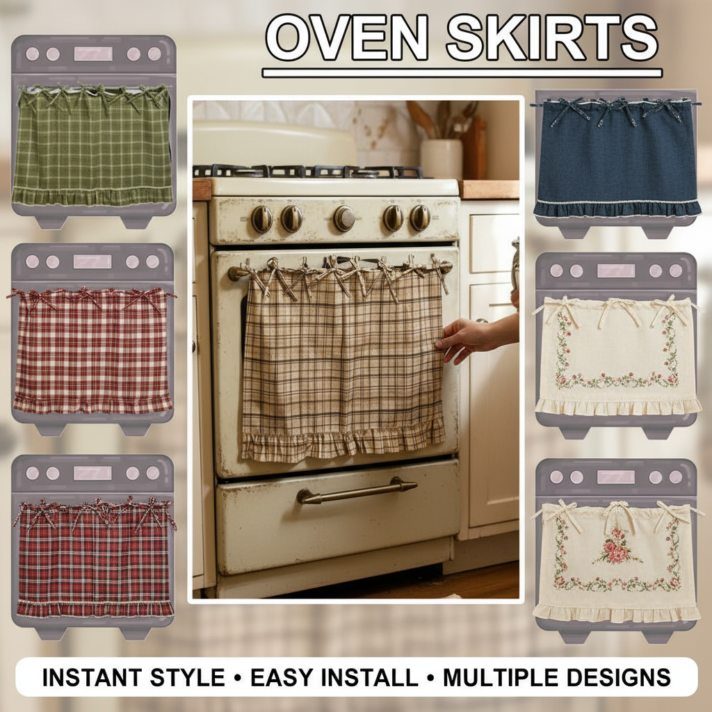 Home Decor Kolkata - Oven Skirt Artisanal Farmhouse Oven Cover