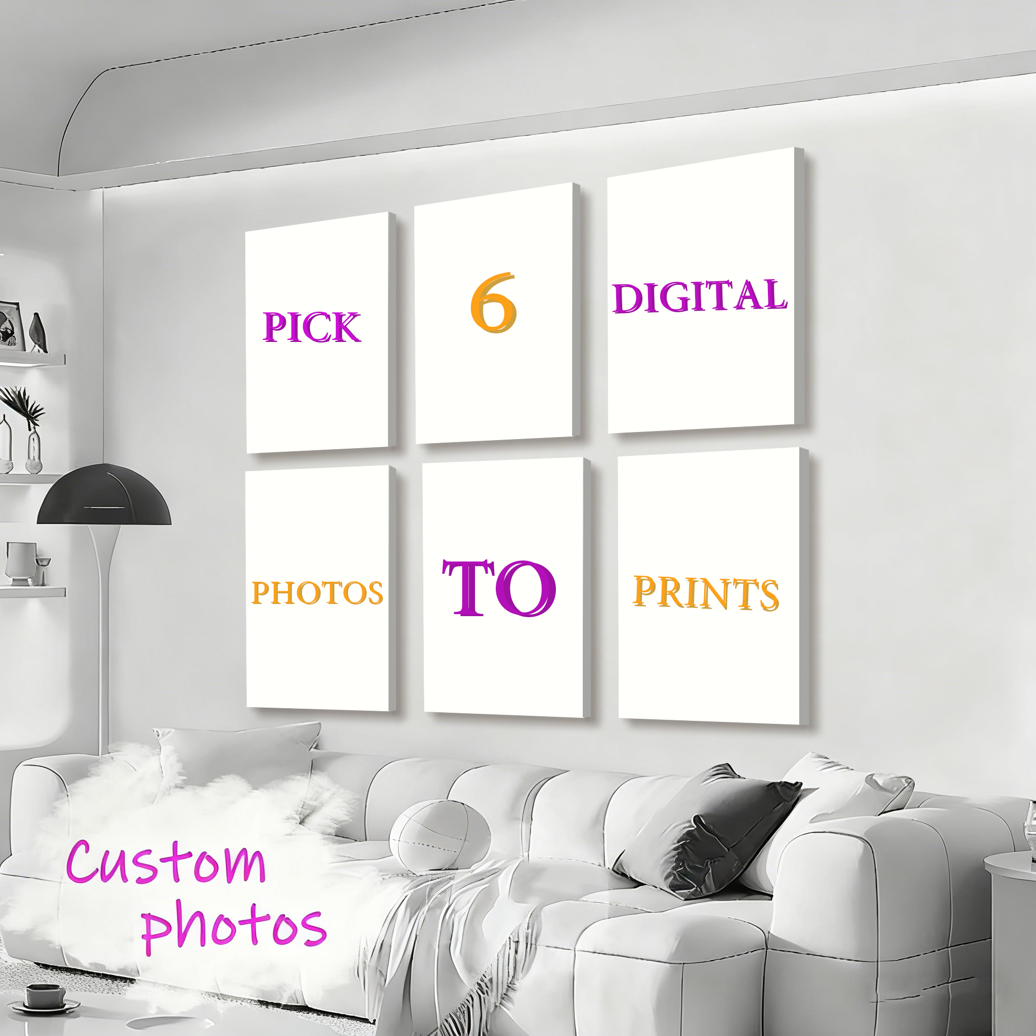 Home Decor Kit - 6pcs/set Custom Canvas Prints Photo Wall