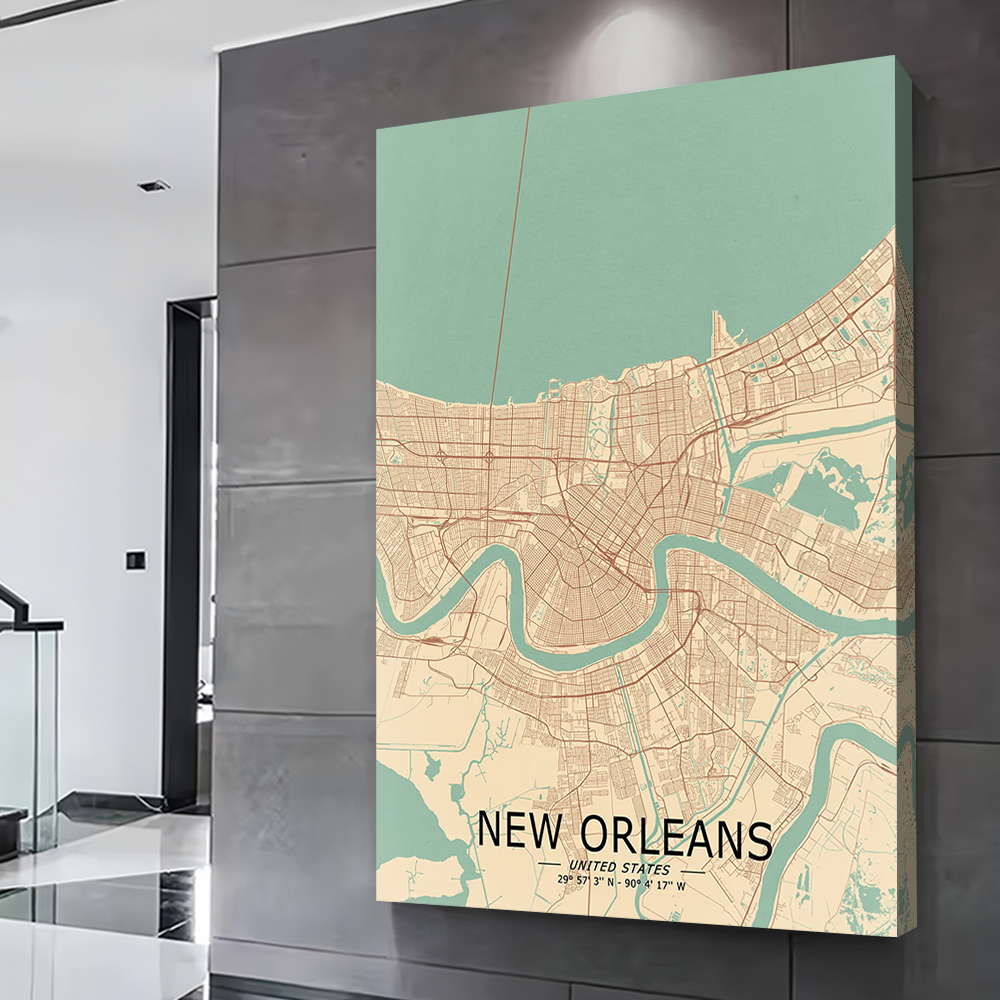 New Orleans Vintage Map Poster - Home Decor New Orleans review and price