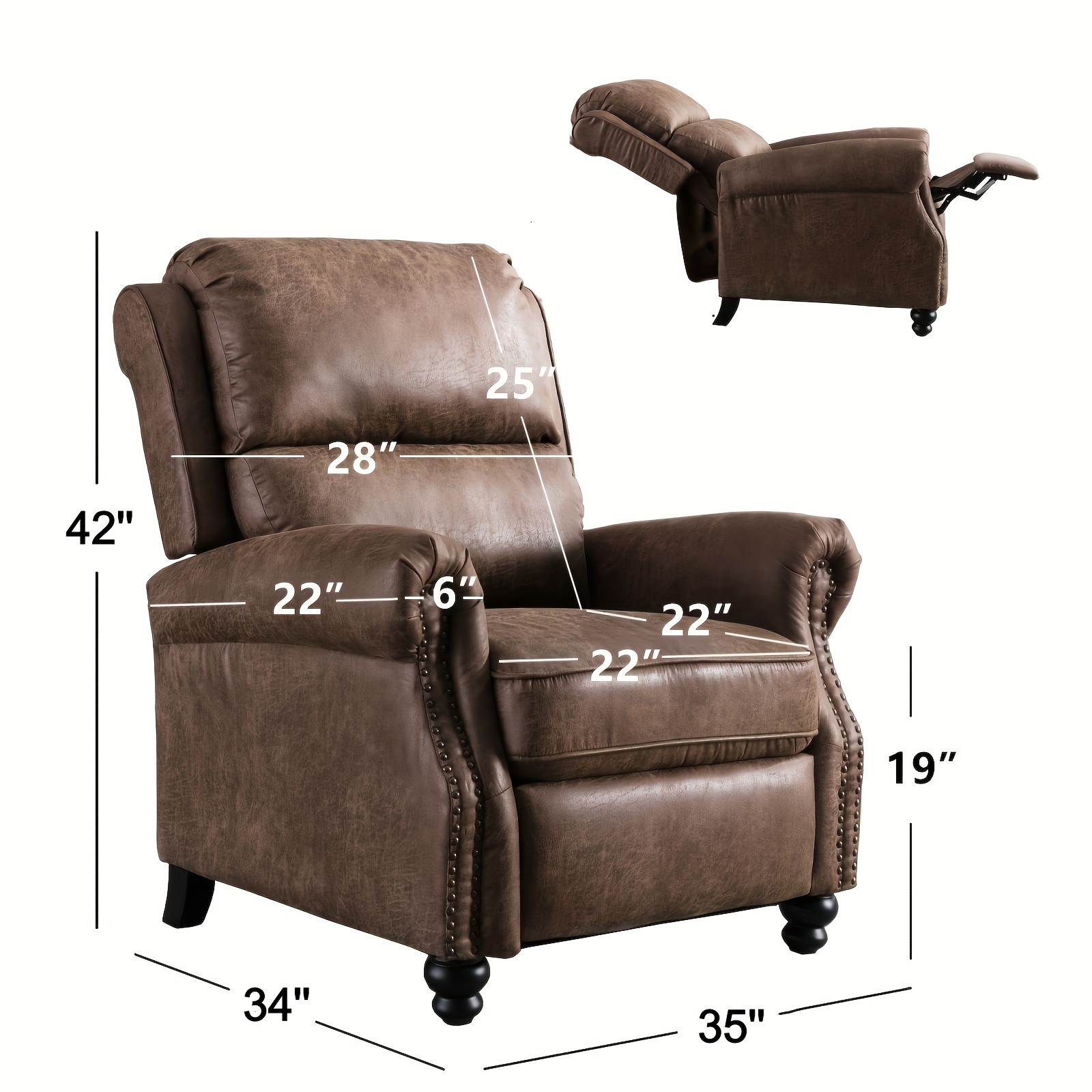 Pushback Recliner Chair Faux L - Home Decor Vietnam review and price