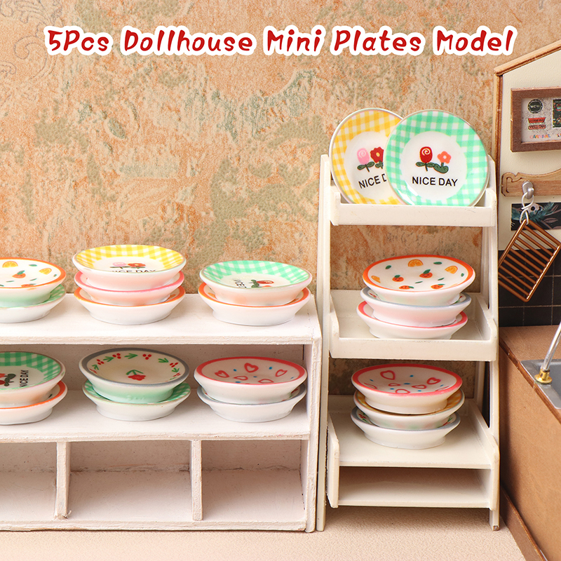 5Pcs 1/12 Dollhouse Mini Plate - Home Decor Kolkata review and price