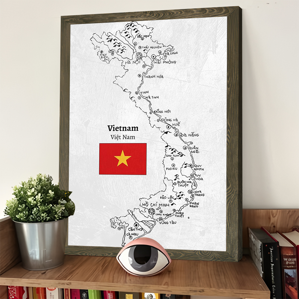 Handdrawn Vietnam Map Prints P - Home Decor Vietnam review and price