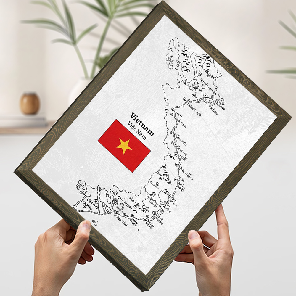 Handdrawn Vietnam Map Prints P - Home Decor Vietnam review and price
