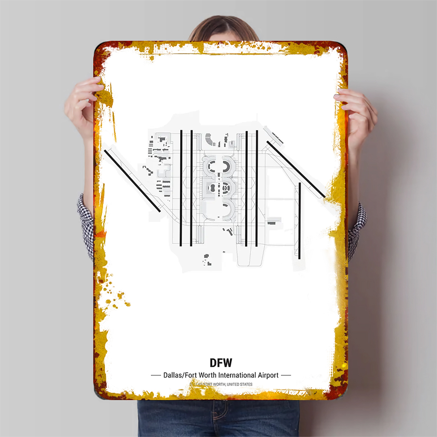 DFW Airport Map Metal Wall Art - Home Decor Dallas review and price