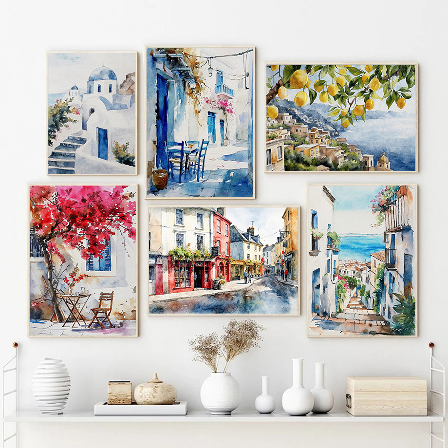Paris Rome Santorini Coastal C - Home Decor Vietnam review and price