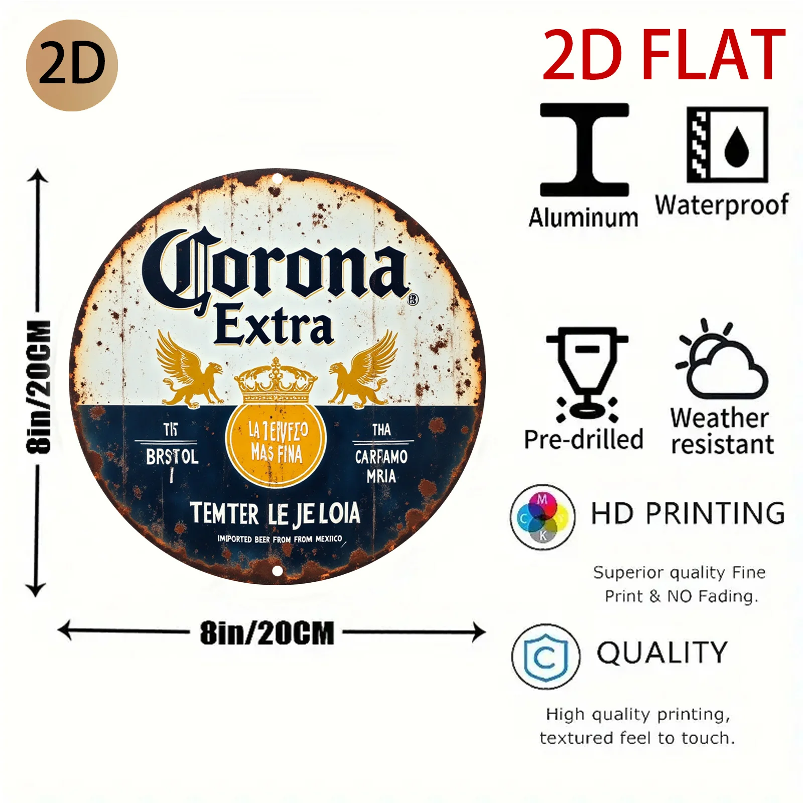 2D Flat, Vintage Corona Extra  - Home Decor Logo Design review and price