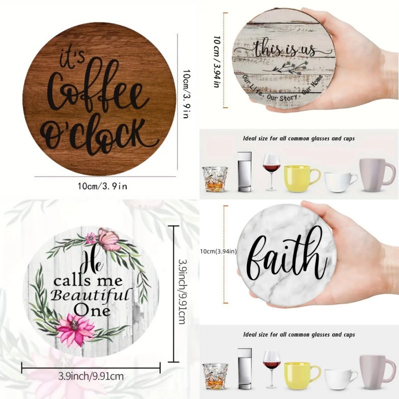 6 pieces of circular inspirati - Wooden Letter Sign review and price