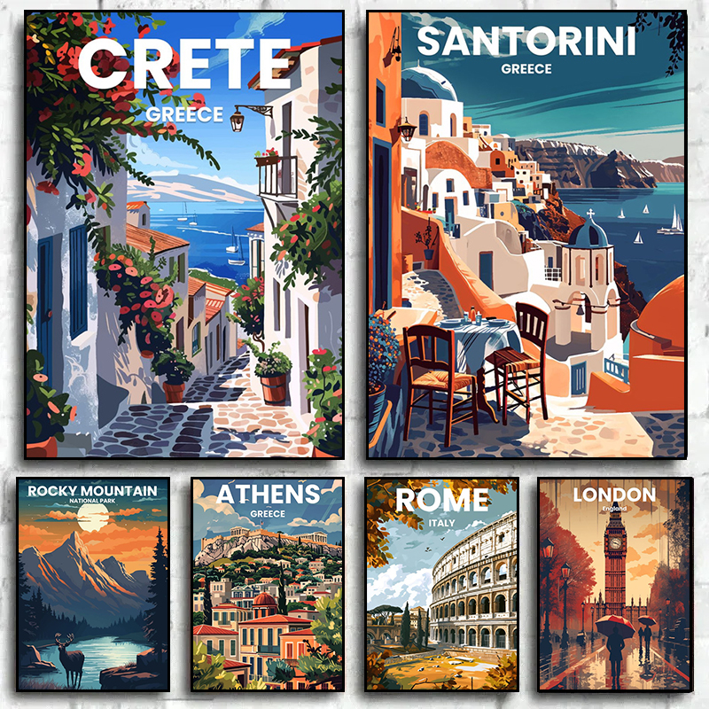 Modern Travel Cities Santorini - Home Decor Vietnam review and price
