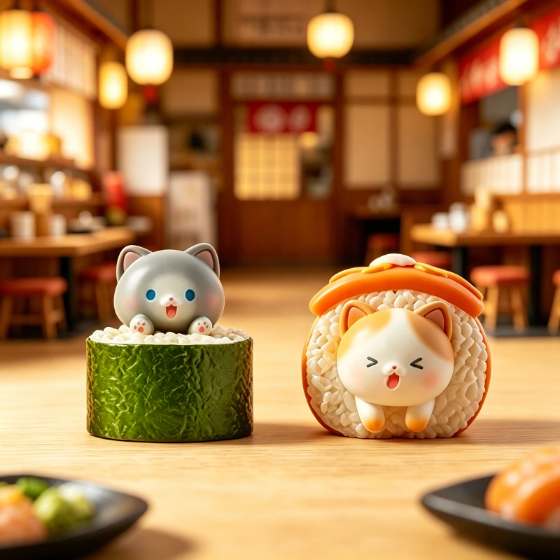 Kawaii Action Figure Sushi Cat - Home Decor Online review and price