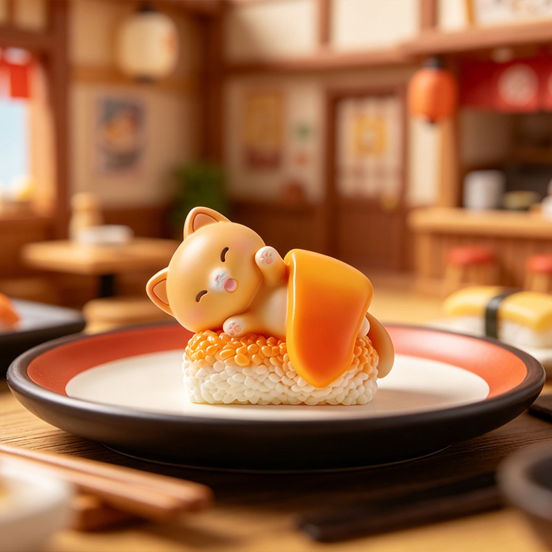 Kawaii Action Figure Sushi Cat - Home Decor Online review and price