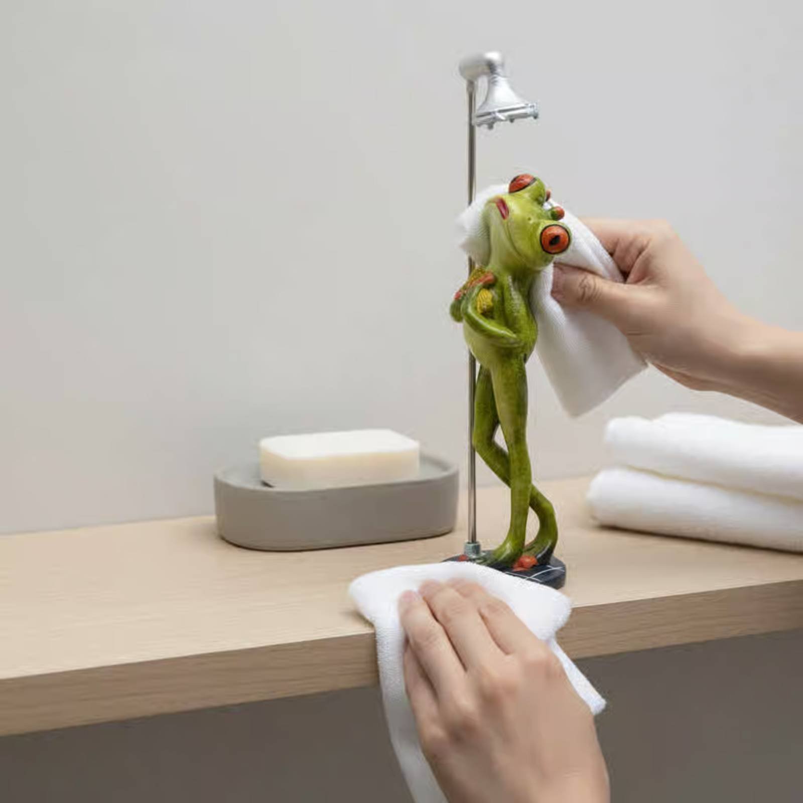 Showering Frog Figurine Great  - Home Decor Lamp review and price