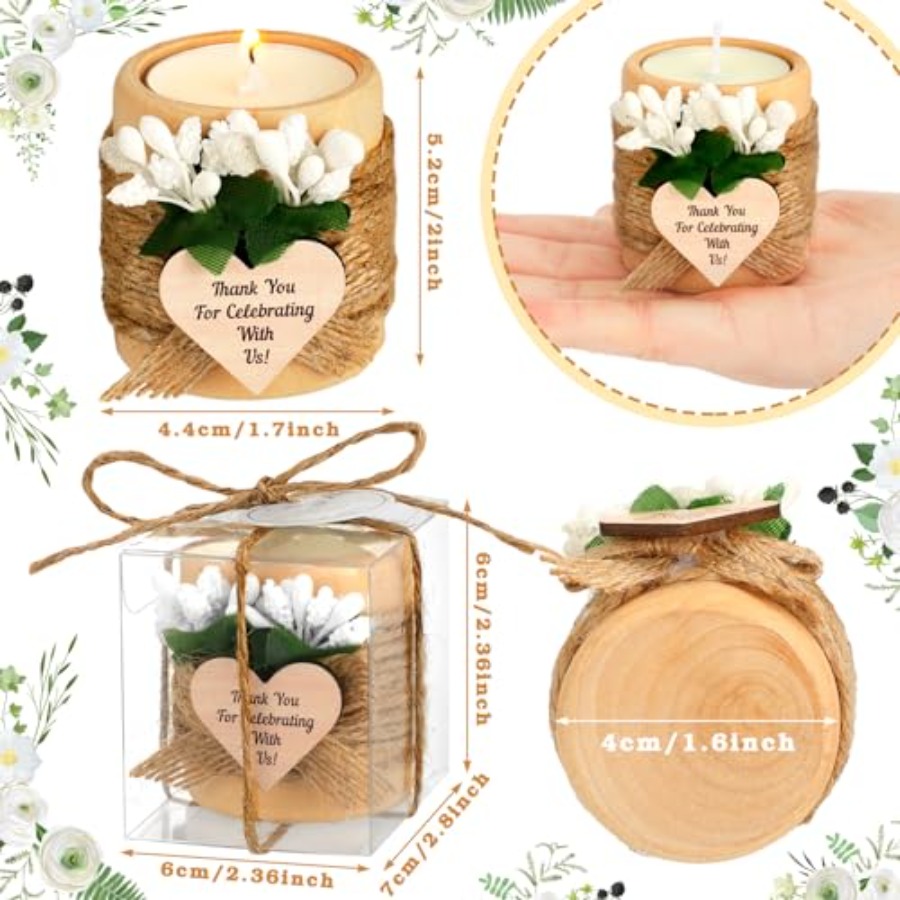 16 Pack Wooden Tealight Candle - Home Decor Kit review and price