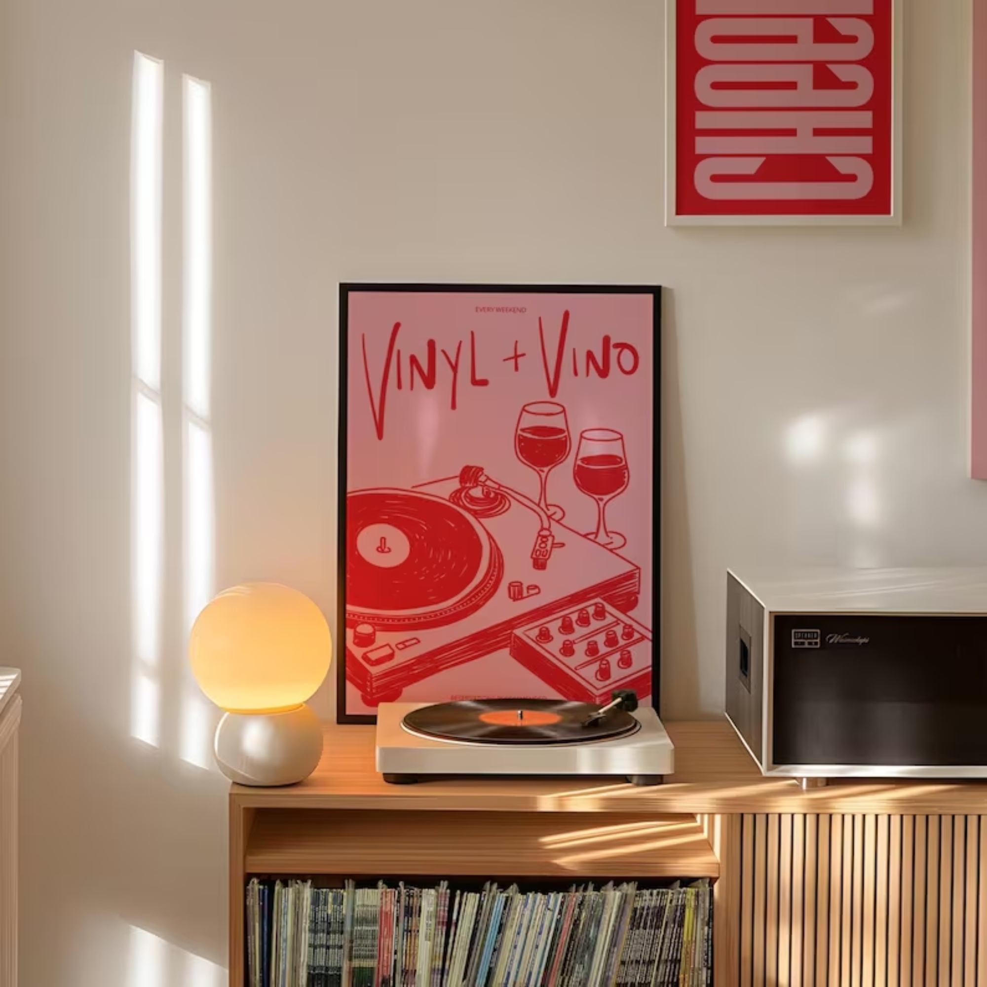 Vinyl & Vino Music Illustratio - Home Decor Online review and price