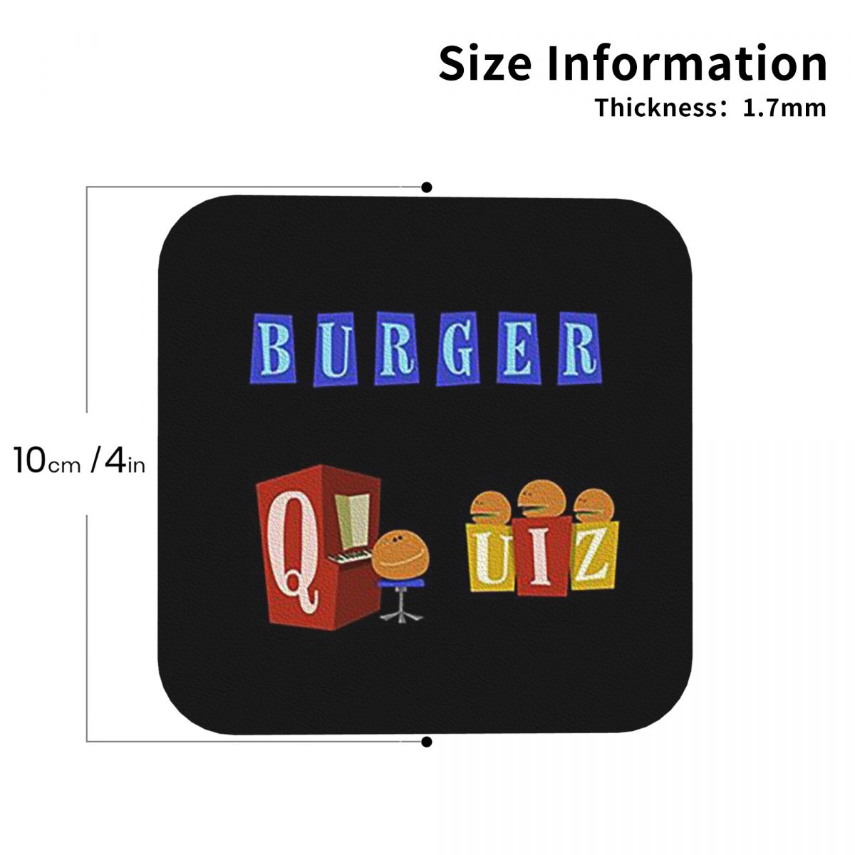 Burger Quiz New Logo Coasters  - Home Decor Quiz Free review and price