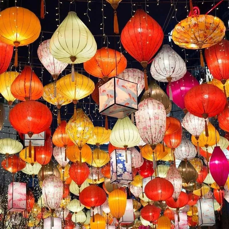 Vintage Silk Lanterns 12 inch  - Home Decor Vietnam review and price