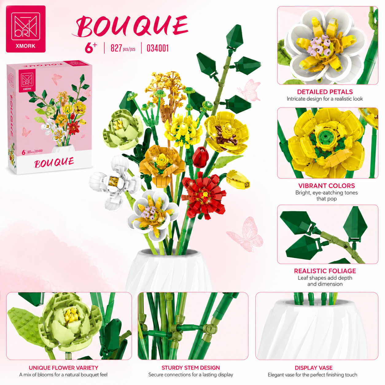Bouquet Flower Building Blocks - Home Decor Kit review and price
