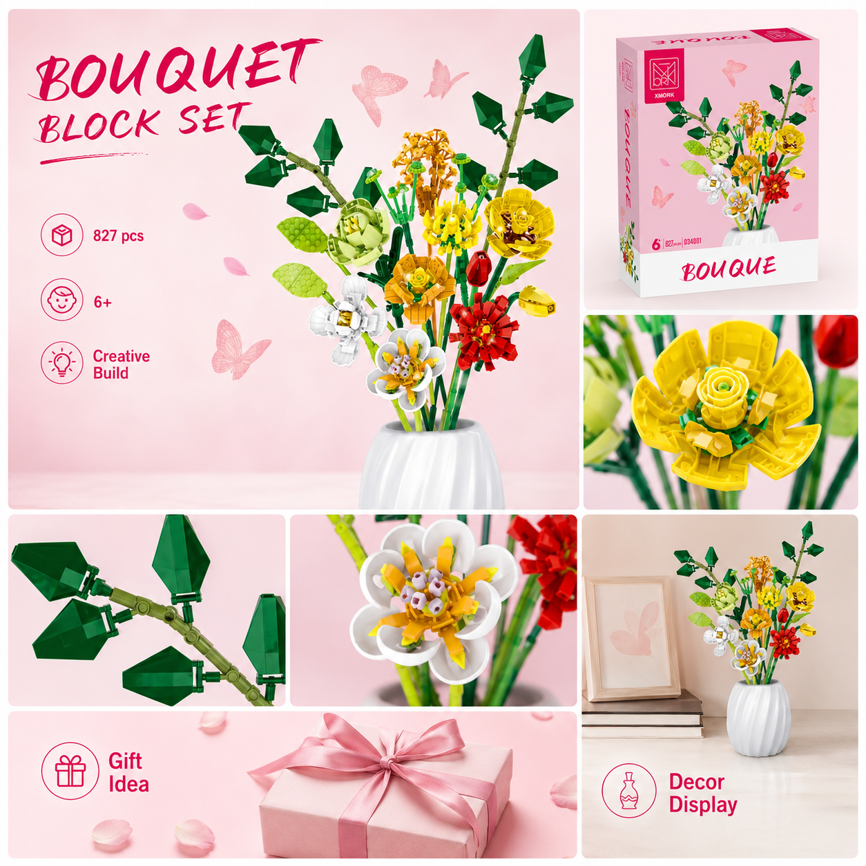 Bouquet Flower Building Blocks - Home Decor Kit review and price